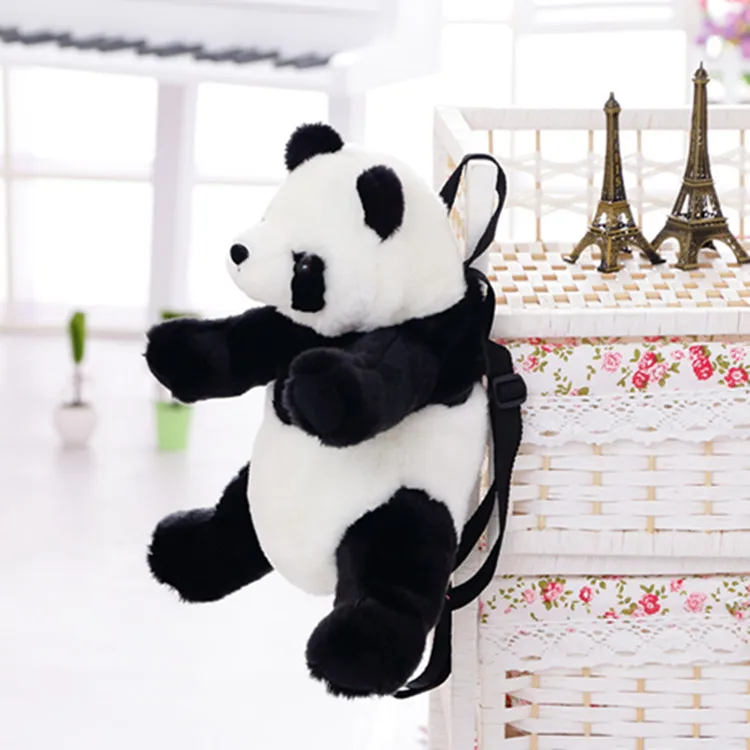 Plush Panda Stuffed Animal Backpack For Kids Adjustable School Bag