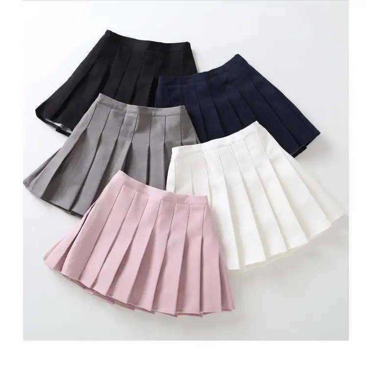 Faldas plisadas coreanas para pequeñas, Vestido corto, lisa, blanca, rosa, novedad From m.alibaba.com