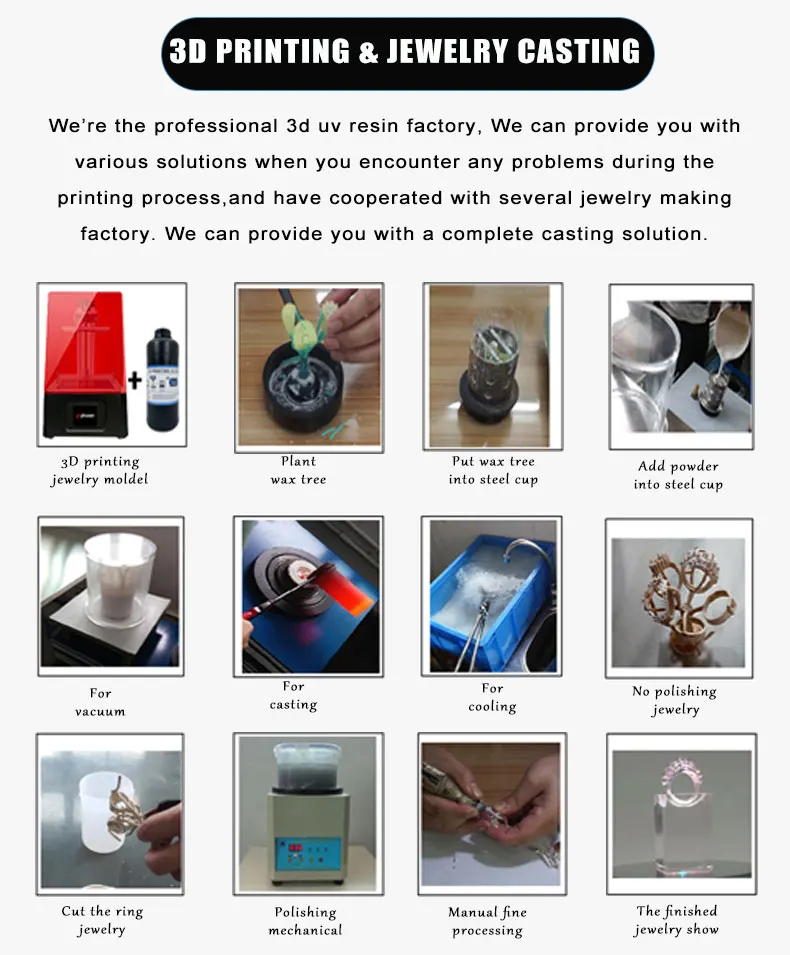 Fast Directly Jewelry Castable Resin 3D Printer for LCD DLP Light