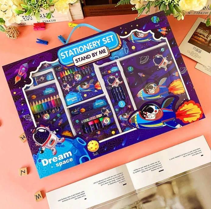 Набор канцелярских принадлежностей хорошего качества картонные Стильные Детские канцелярские товары оптовая продажа креативный мультяшный набор для школы