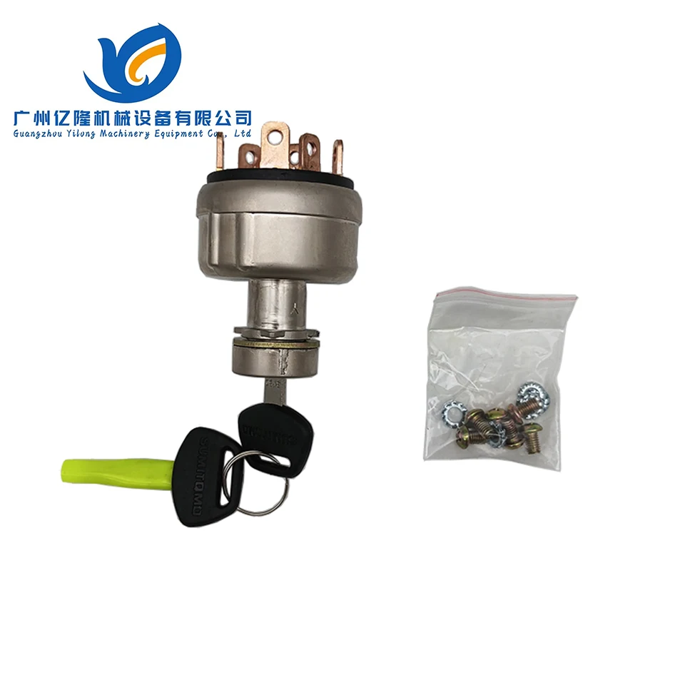 Ignition Start Switch KHR3077 Starter Relay Key Ignition Switch Lock for Excavator