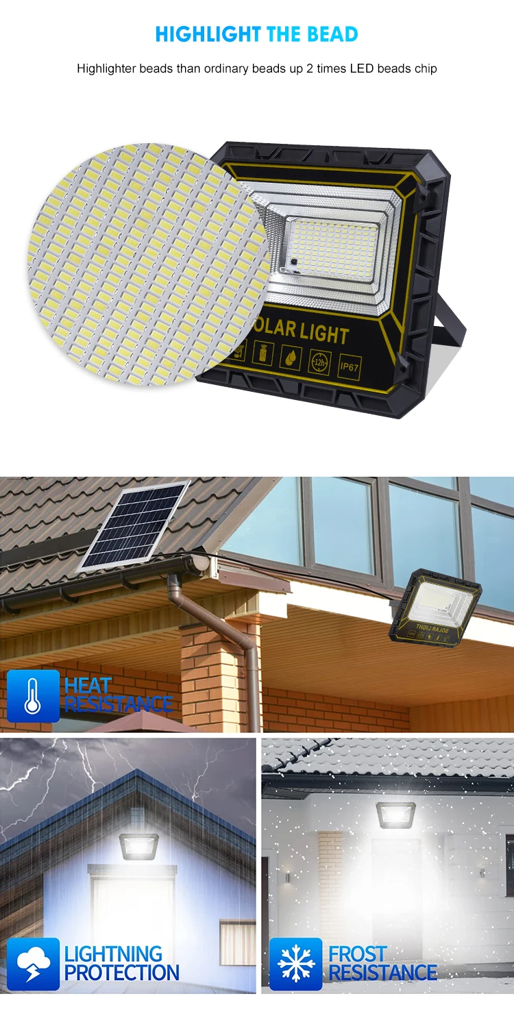 Creative Design Outdoor Lighting IP65 40w 60w 100w 200w 300w 500w 1000w Smd Led Solar Flood Lamp