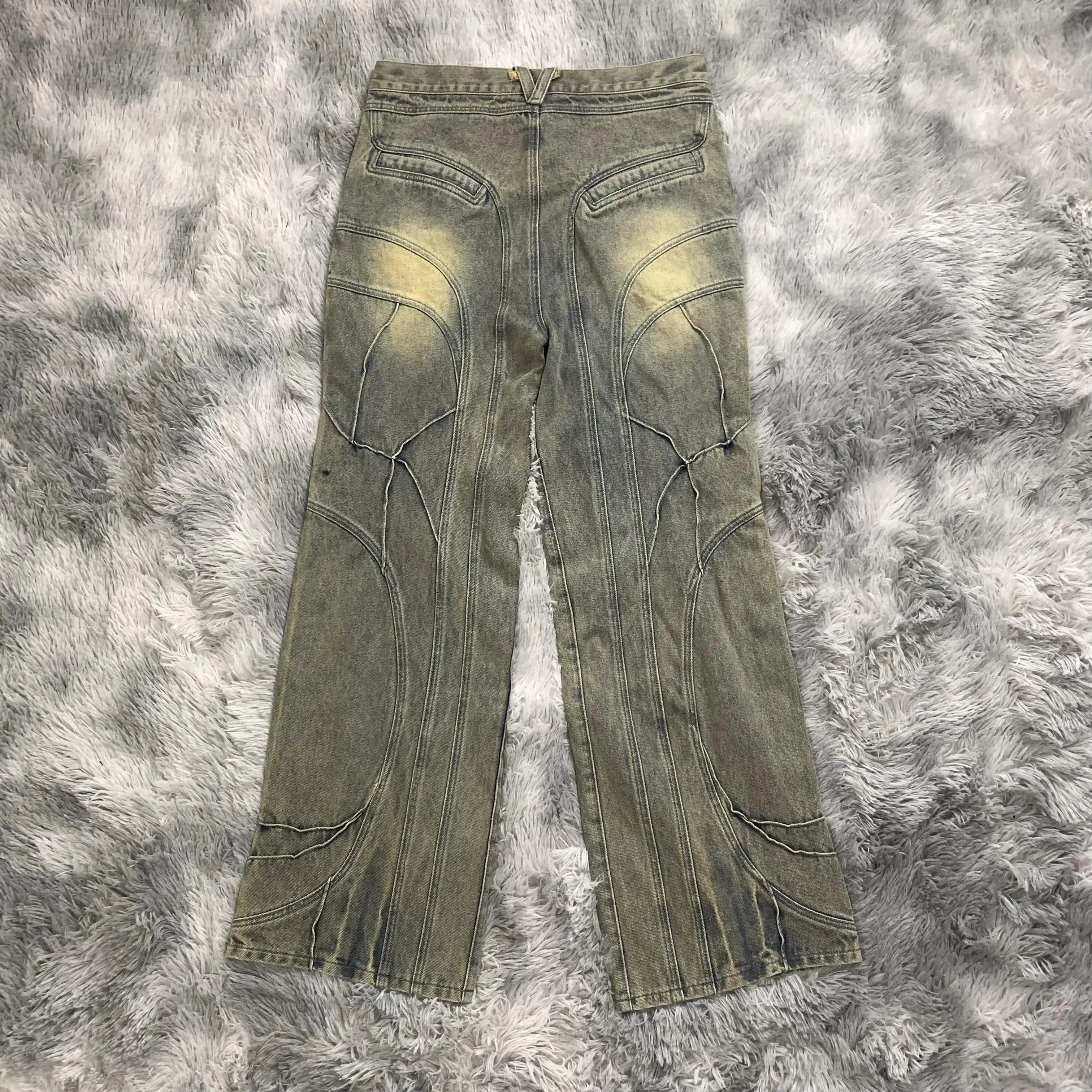 DENIMGUYS Custom Y2K Men's Washed Jeans - Gothic Street Wear