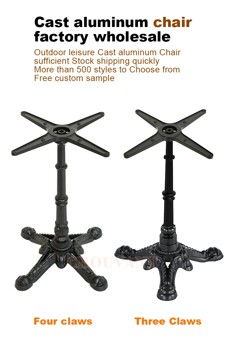 3 Leg Table Base Cast Iron French Bistro Black Metal Modern Center Table Furniture Leg Ornaments for Living Room and Dining Room