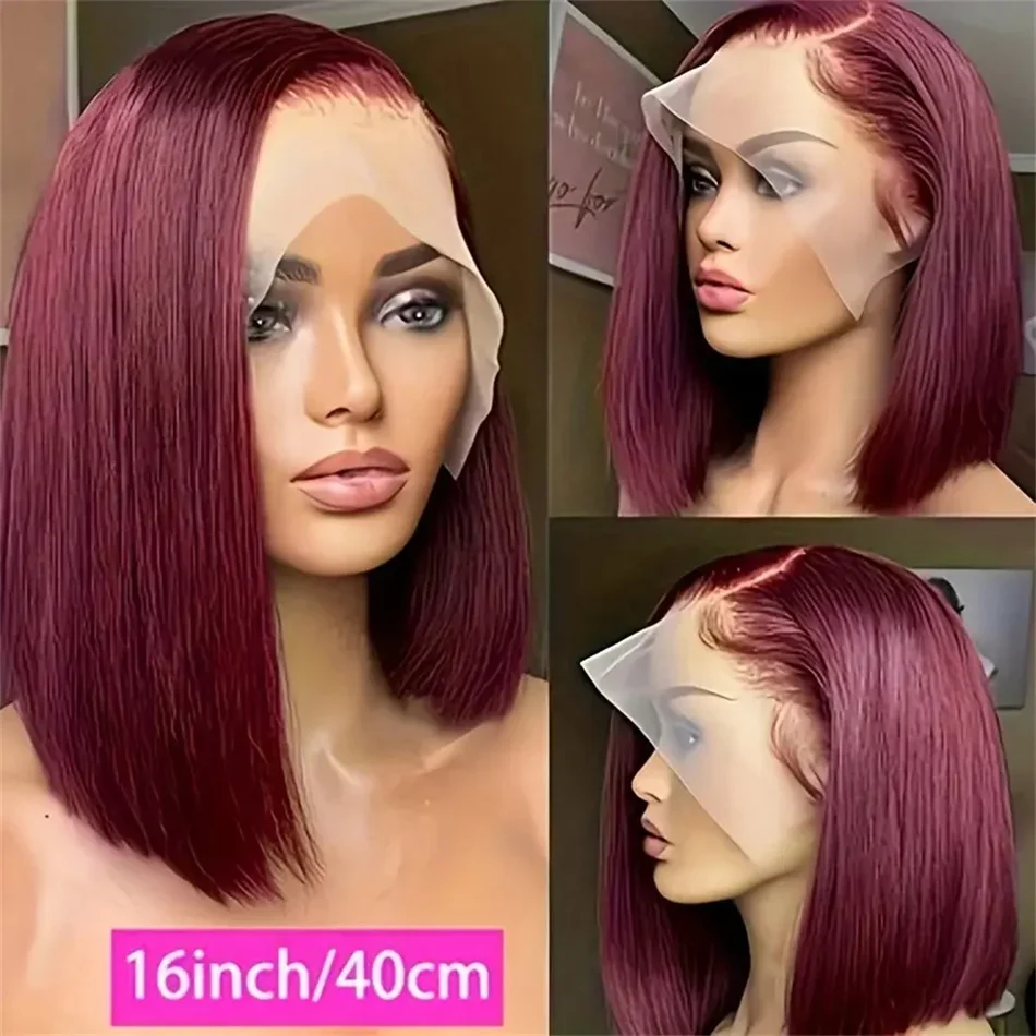 99J Bob Perücke Frauen gerade menschliches Haar Perücken 13 x 4 Spitze brasilianische Remy Haar Perücken 210 % Dichte_voghion.com