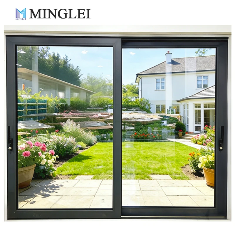 NFRC USA High Performance Triple Glazed Sliding Patio Door Thermal Insulated Weatherproof  Exterior Aluminum Slide Doors