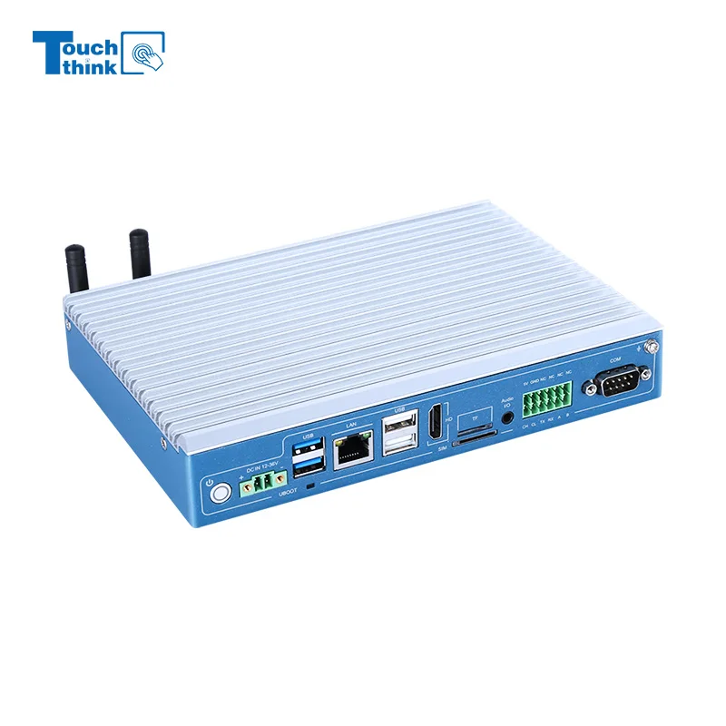 Fanless Iot Industrial Computer RK3568 Ubuntu Linux Small  Mini Pc With Lan Rs232 Rs485  H-Dmi Gpio Lvds Tpm Sim Slot