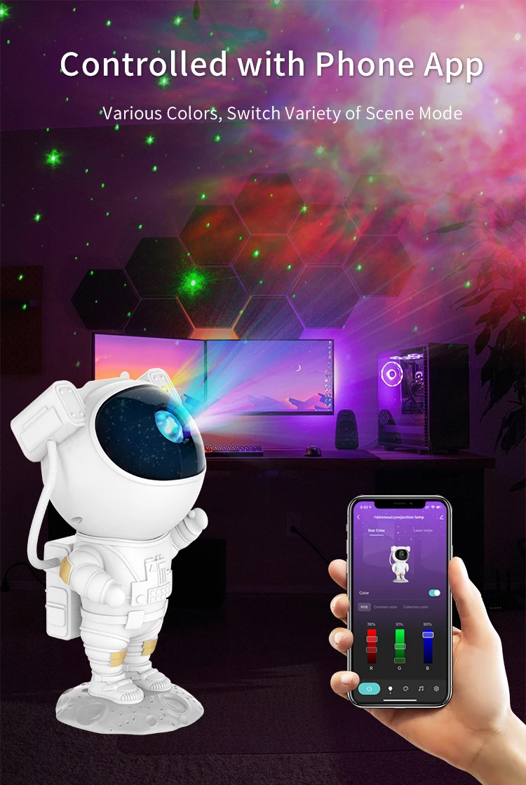 Lonvis App Version White Aurora Star Starry Light Mini Projector ...