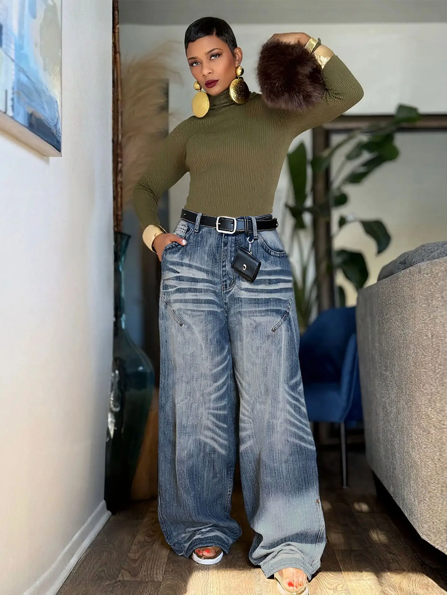 Custom Blue Washed Men