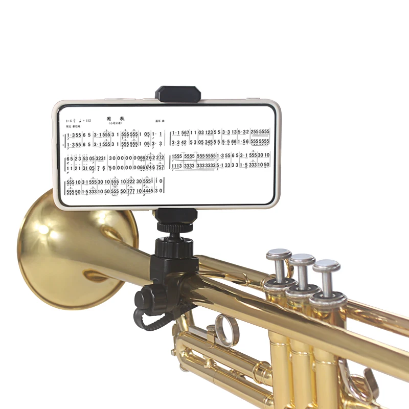 JWQFBC Trumpet Lyre Marching Band Phone Holder,Multifunction,Musical Instrument Phone Stand,Securely Mount Phone For Trombone Oboe
