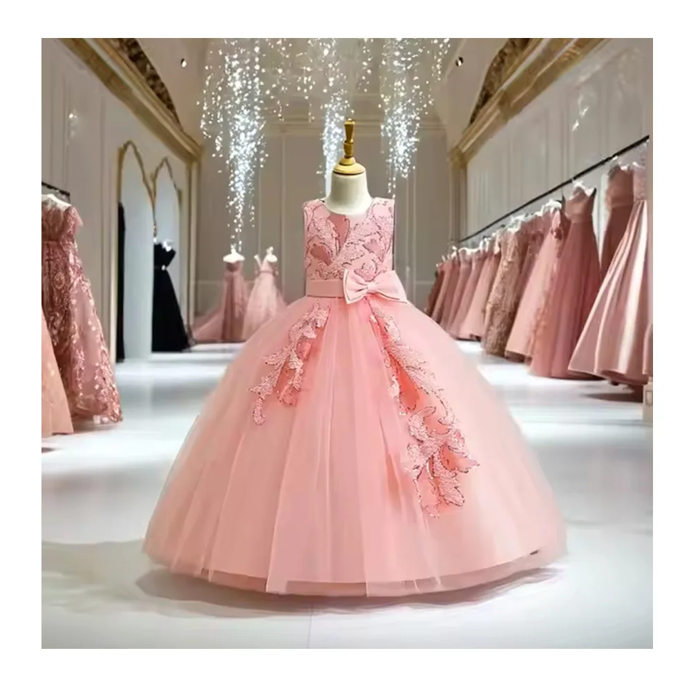 Alibaba.com: MQA LP-350 Kids Wedding Dress, Floral Sleeveless Ball Gown in  Stock: Suitable for weddings, parties, and birthdays with ODM and OEM  available.