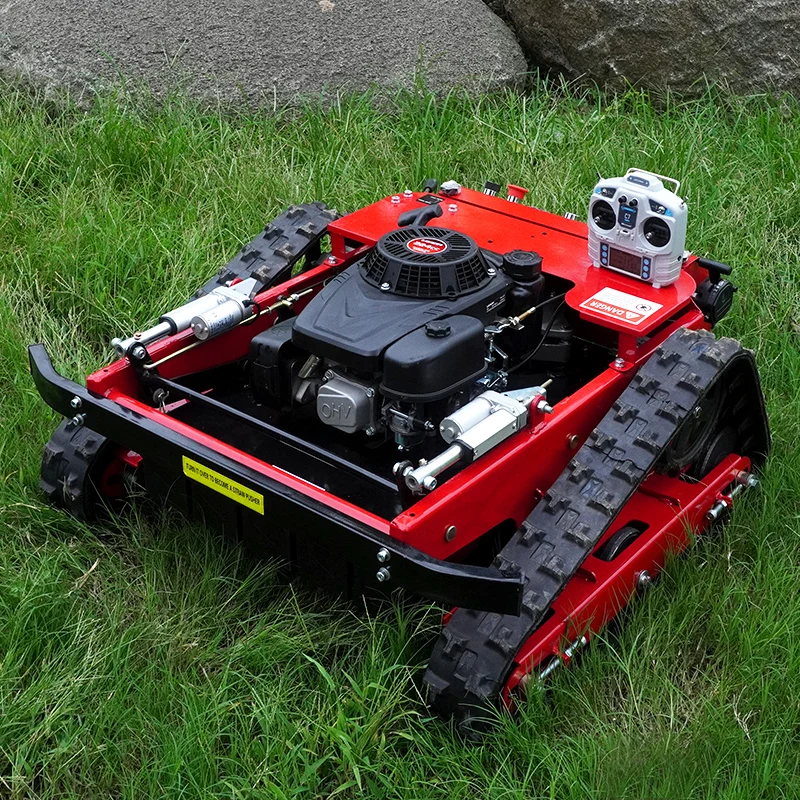 Multi-functional Self-propelled Tracked Robot Lawn Mower AWY-550L Gasoline Remote Control Garden Lawn Mower Weeding Machine