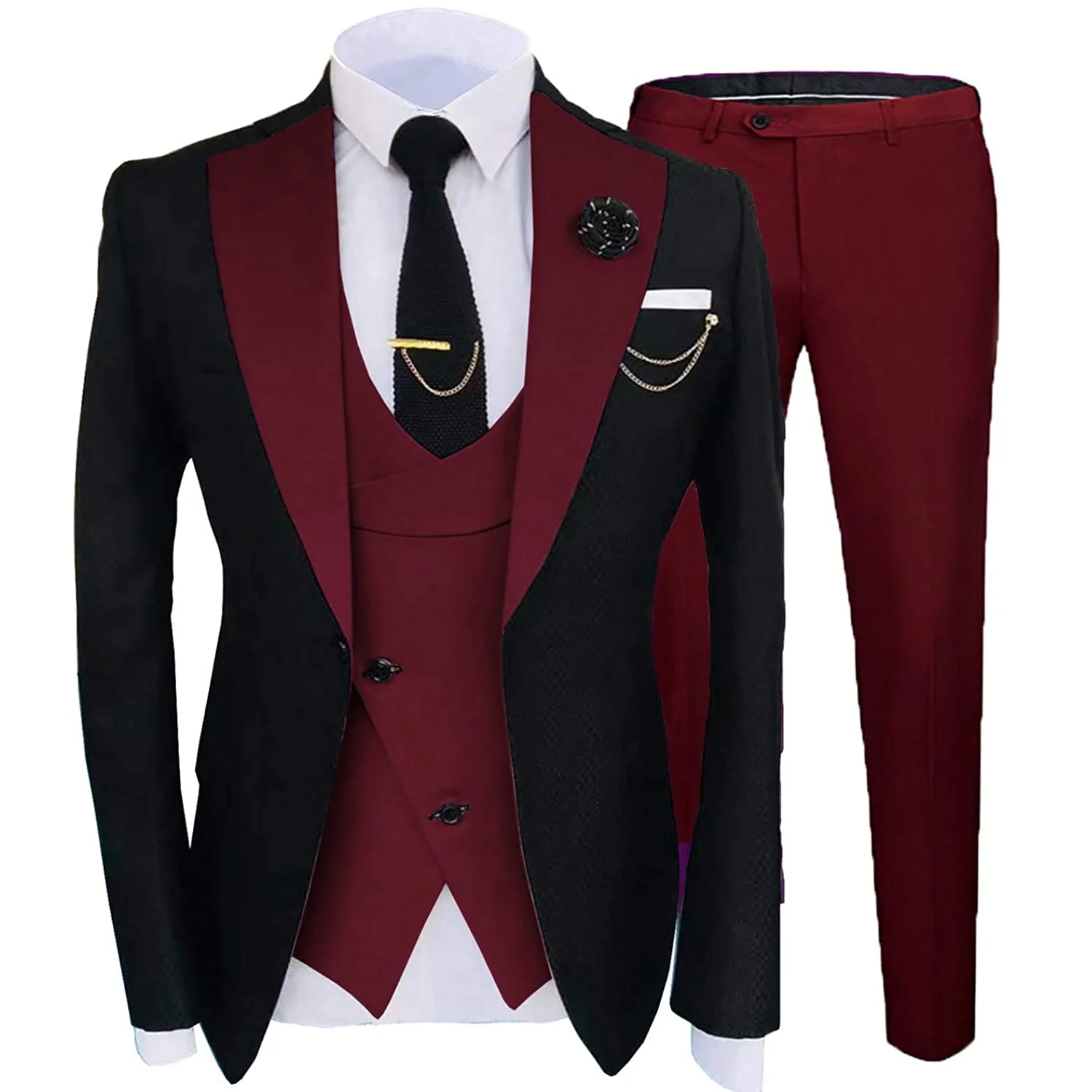 2022 Fashion Prom Suits For Men 3 Piece Customized Elegant Groom ...