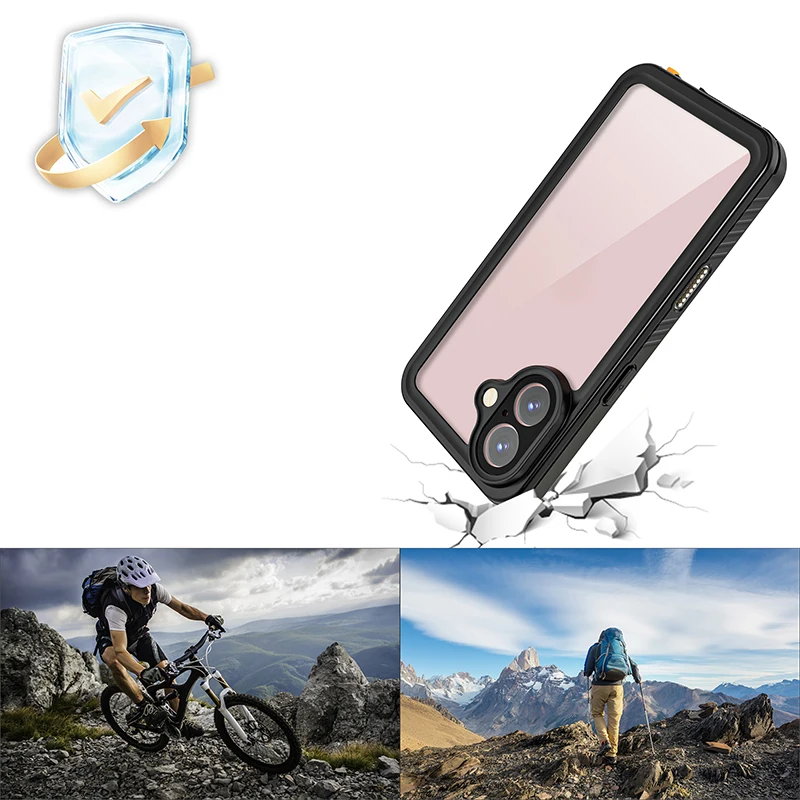 IP68 waterdichte TPU-hoes voor iPhone en 16 Plus, inclusief draagkoord._voghion.com