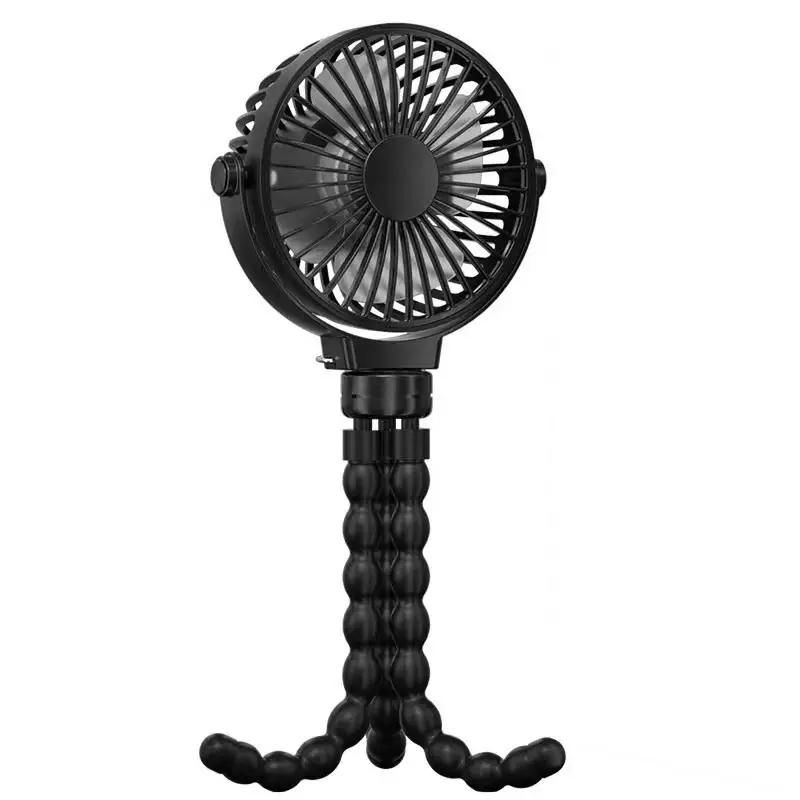 Portable Stroller Fan 5200mAh Battery with Tripod Legs Mini Rechargeable USB Fan Peloton Fan for Treadmill Camping Travel