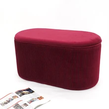 Factory Price Velvet Stool Tufted Ottoman Round Stool Pouffe Ottoman Footstool Chair Foot Stool