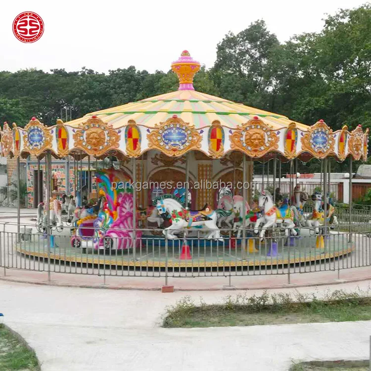 Professional Manufacturer Attraction Park Equipment Amusement Park Carnival Game LED Light Carousel Rides for Sale