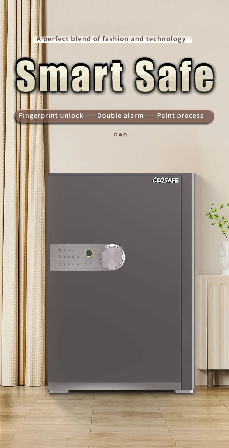 CEQSAFE Hot Sale Safe Metal Security Safe Box Fingerprint Key Safe Luxury Smart TUYA APP WIFI Safe Box supplier