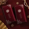 Regalos de boda rojo vino con purpurina dorada (paquete de 6)