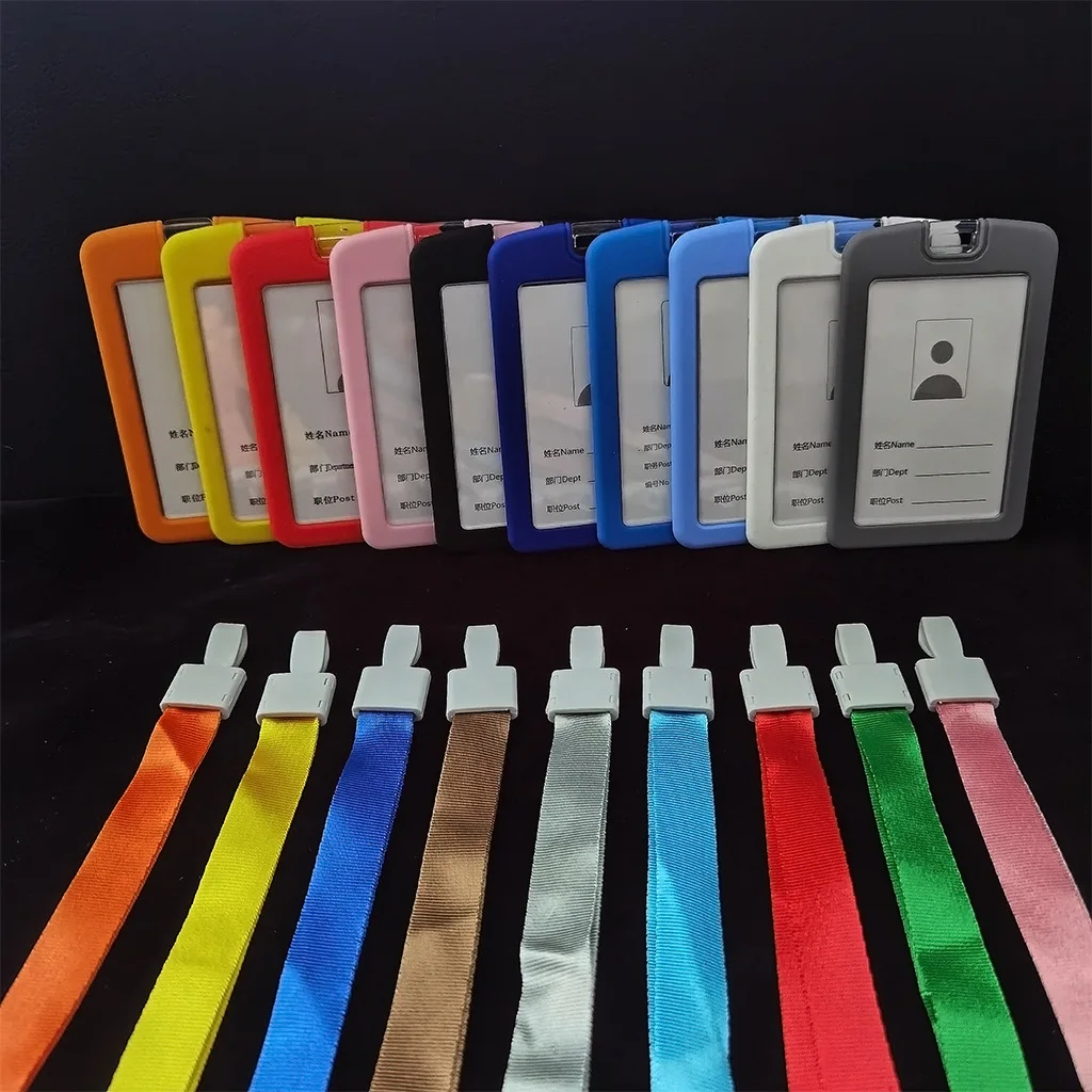 Durable Assorted Colors Heavy Duty Silicon Id Card Holder Name Tag