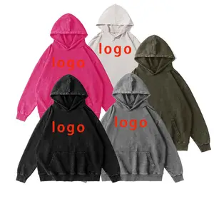 High Quality 350g Cotton Hoodie High Street Series Washed Old Sweater Stone Wash Vintage Sweatshirts