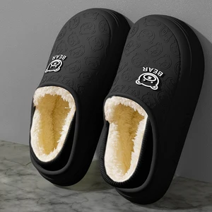 New Custom-made Wholesale Winter Men's and Women's Warm Plush slippers Indoor Bedroom Anti-slip Waterproof and Warm Shoes