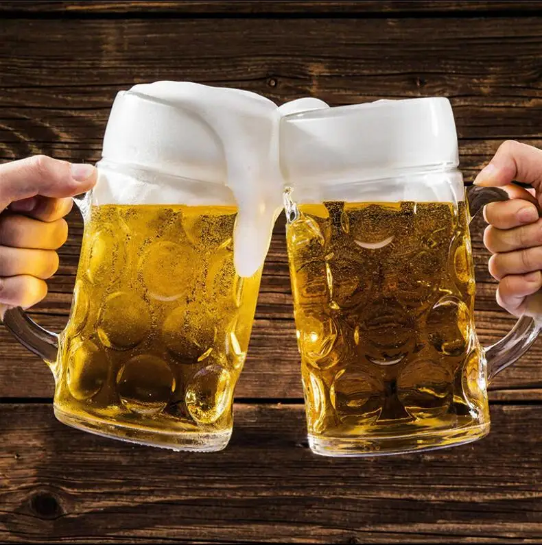 Wholesale Heavy Beer Mugs Glass Beer Mug Set Classic Beer Glasses For Men Tarros Para Cerveza