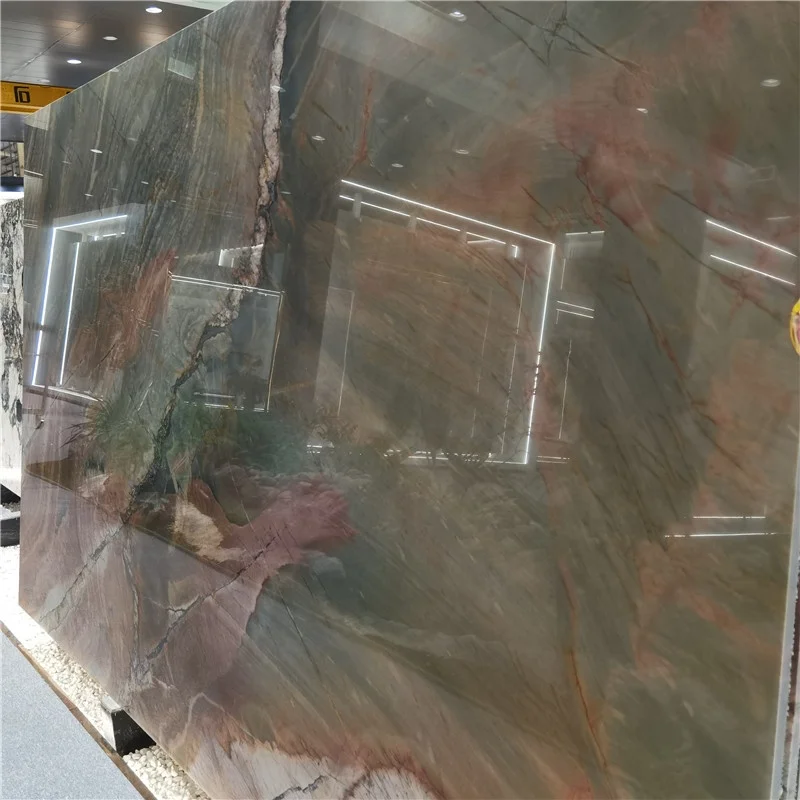 product luxury jade dark green quartzite stone polished natural stone for luxury home design for bathroom decoration-4