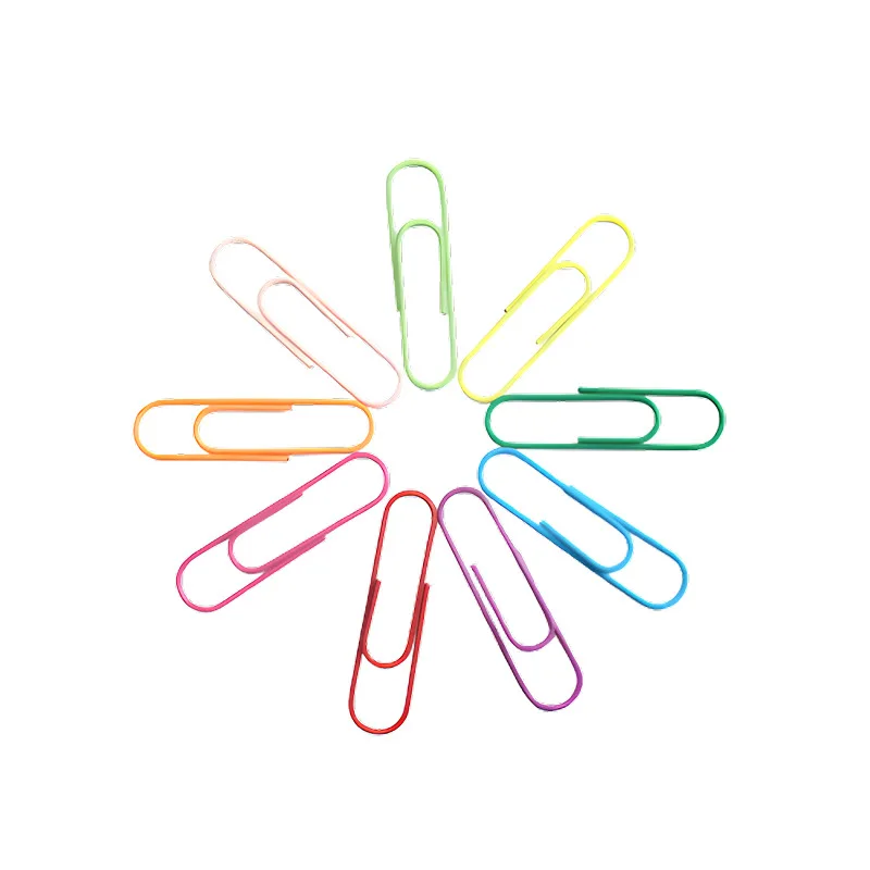 Цветная скрепка для бумаги оптом пластиковая Скрепка обратная игла офисное использование 100 мм