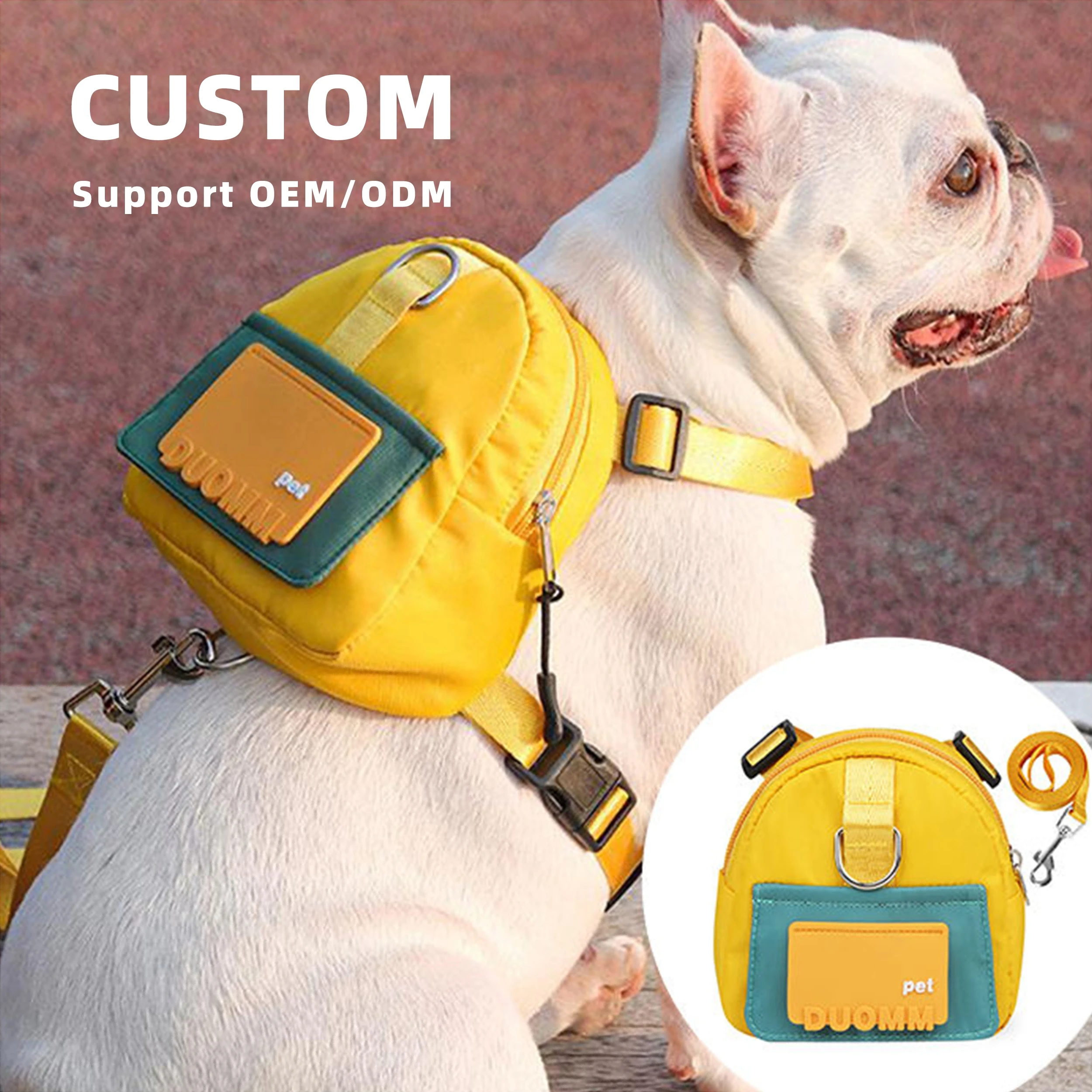 Hot Selling Adjustable Polyester Dog Harness Backpack Set With Leash for  Small Medium Dogs Travel Hiking Walking Pet Vest