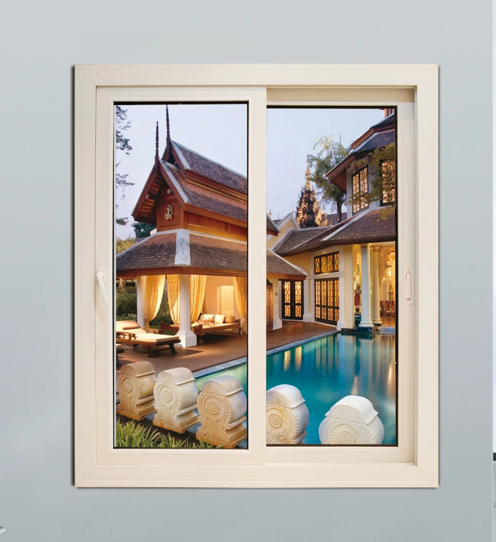 Australian Standard PVC Profile Frame Sliding Window Double Glazed UPVC Windows