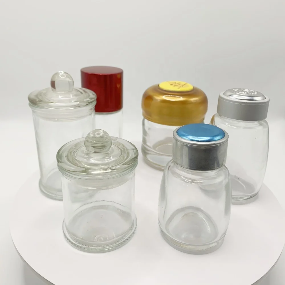 Clear Glass Jars With Lids Muiltiple Size Glass Bottle Jar With Different Lid For Honey