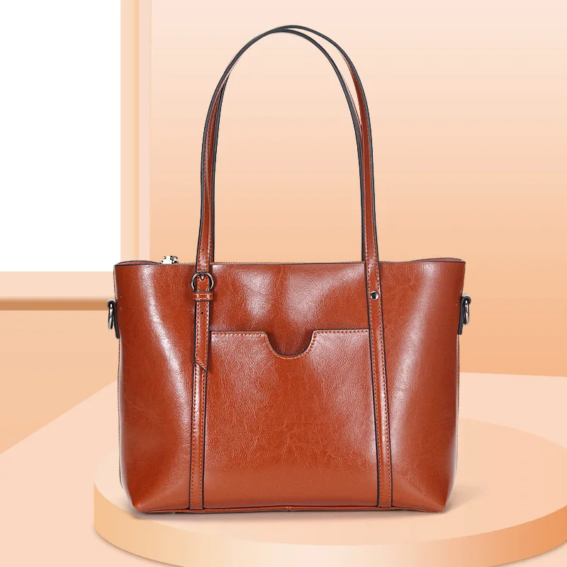 Ladies Genuine Leather Laptop Tote Bag Vintage Office Work