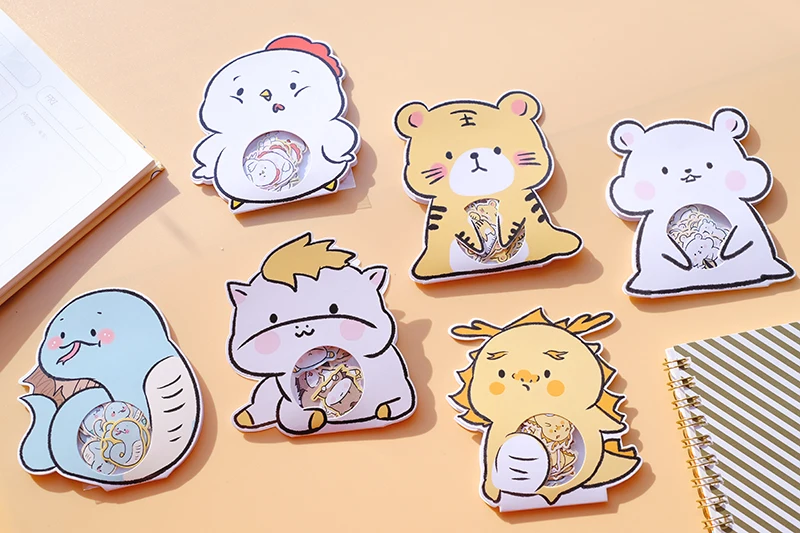 Kawaii Nekoni Chinese Zodiac Animals Stickers ~ Cute Cartoon Animals Sticker Set 