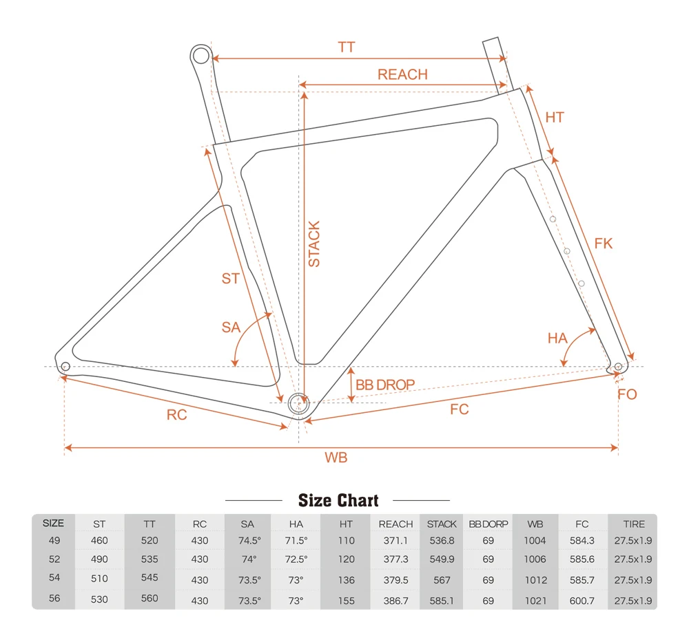 T800 Carbon Road Bike Frame Disc Brake 700c Track Bikes Frameset ...