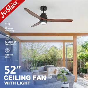 1stshine Ceiling Fan Supplier DC Motor 3 Wood Blades Low Watt Led Ceiling Fan Light