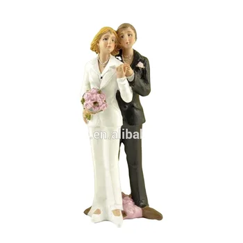 New design polyresin female gay wedding figurine cake toppers