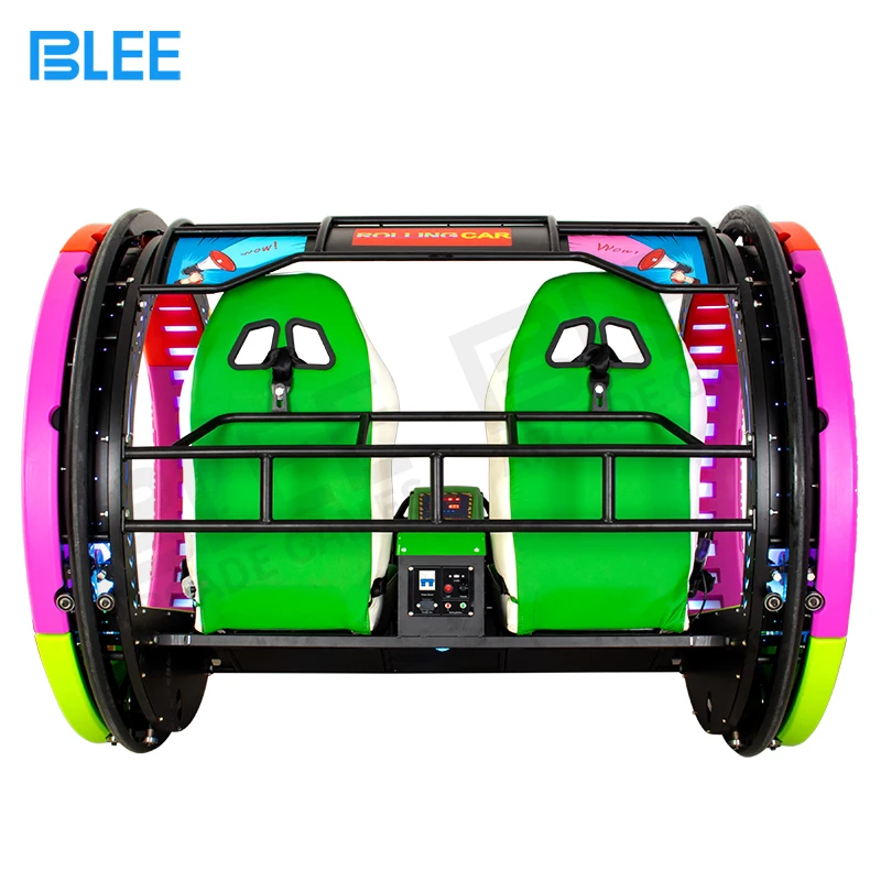 Amusement Park Ride Swing 360 Rolling Car Simulator for Adult Fun 360 Degree Rotation Happy Rolling Car With Led Light