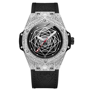 CHENXI 8250 fashion watch men fancy hexagon dial quartz watch leather strap casual wristwatch
