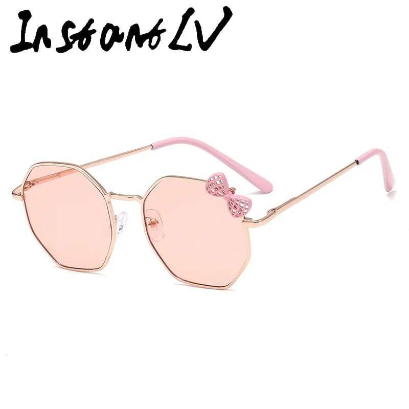 BLINGQUEEN Kids Sunglasses Classic Metal Butterfly Frame