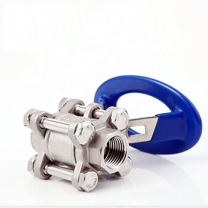 SS304 SS316L Stainless Steel Oval Two-Piece Three-Piece Ball Valve Round Handle Valves Ball