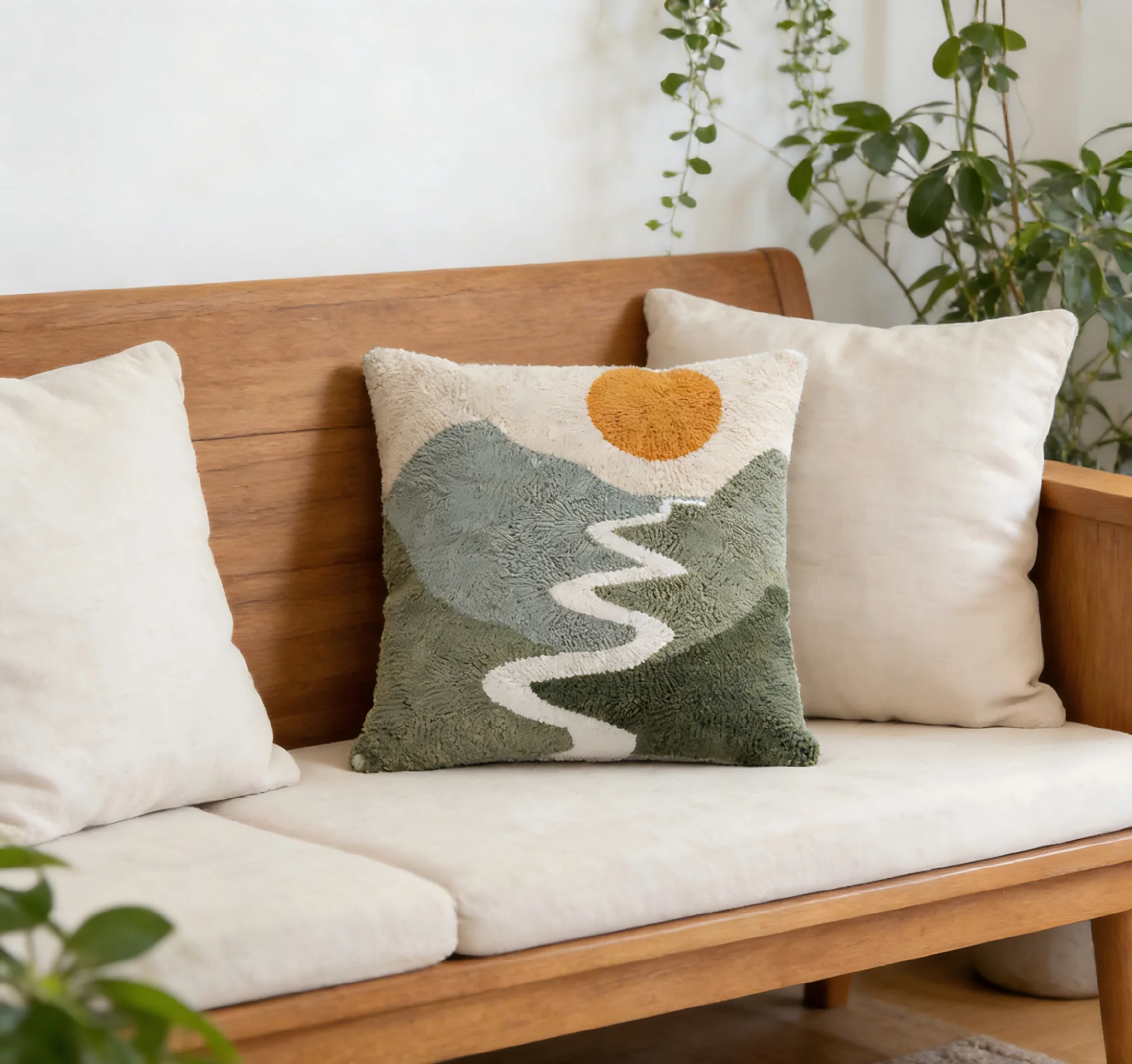 Aoyatex Hot Sale Natural Scenery Patterns Square Cushion Pillow for Office Chair Sofa & Bed