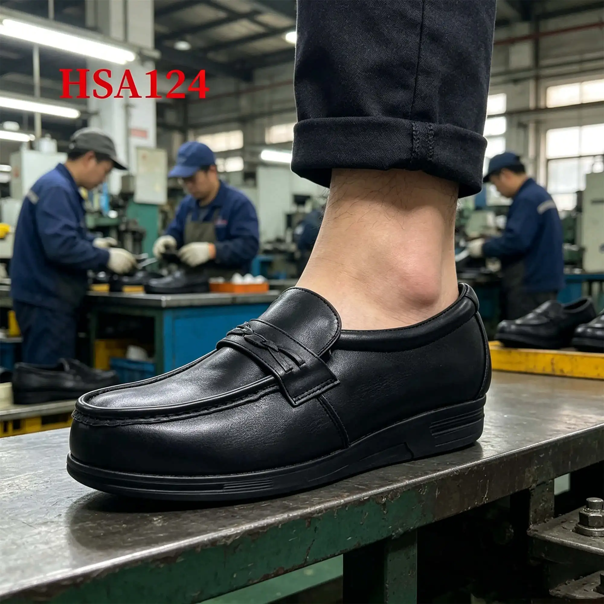 ZYF, Scarpe di sicurezza per manager in pelle pieno fiore per ambienti industriali, scarpe da lavoro per ispezioni sul sito e per responsabili, con punta rinforzata in metallo HSA124