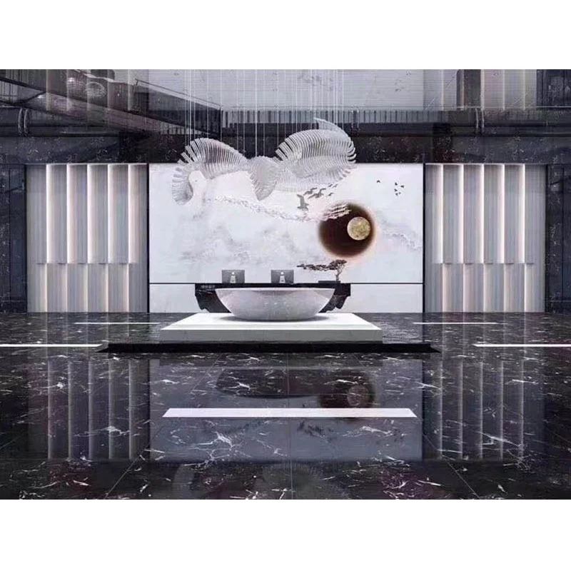 product italian black marble with white vein slab tile for floor and staris dark grey marble tile-2