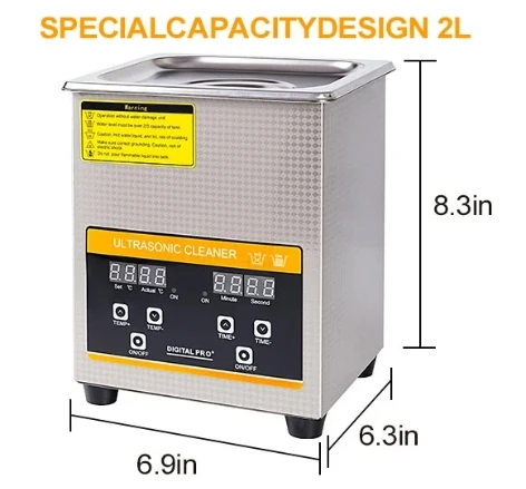 Ultrasonic Cleaner 2L Digital Timer Stainless SteelBath Jewelry Glasses Watch Cleaning Machine ZX-010S