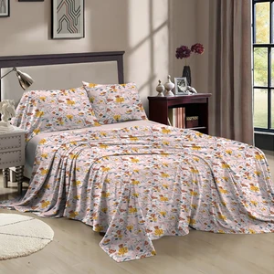 HONEYMOO Soft Microfiber 100% Polyester Check Pattern Pigment Printing Sheet Sets Sheet Sets Bedsheet Bedding Bedsheet Set