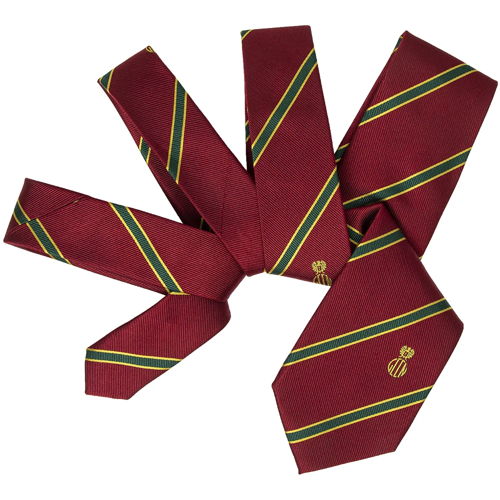 Cravatta In Seta Uomo - Fantasia Striata Rosso, Verde, Argento, Giallo, Oro - Lunghezza 150 Cm, Larghezza 8 Cm - 4