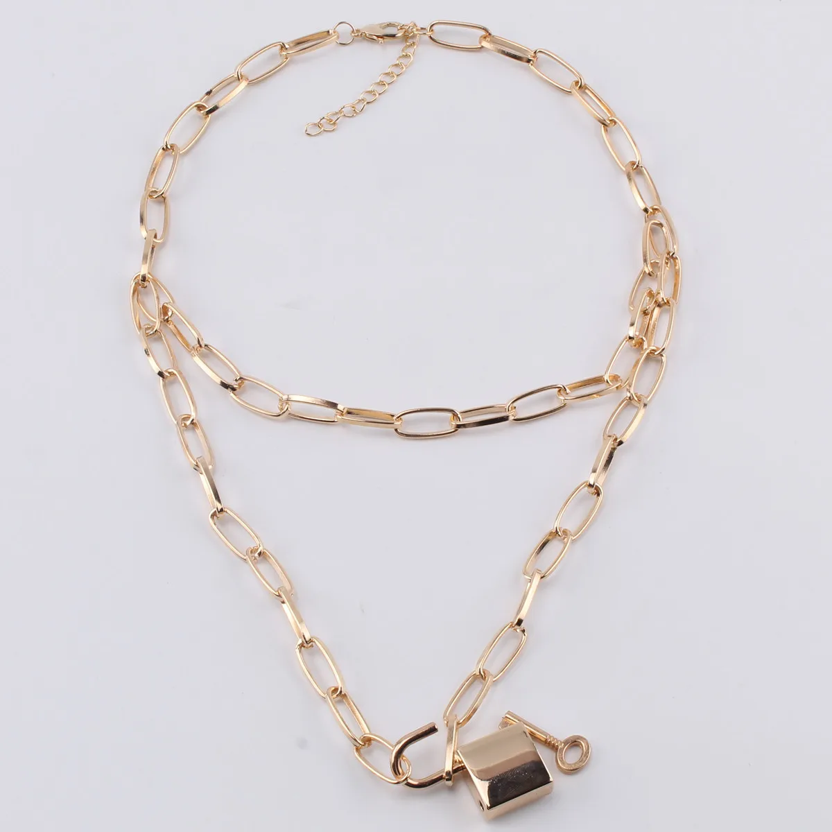 Buy Azusa Sun Layered Necklace Aesthetic Punk Jewelry Lock and Key