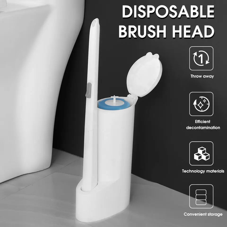 2023 Disposable Toilet Brush Set Toilet Bowl Cleaning System Holder
