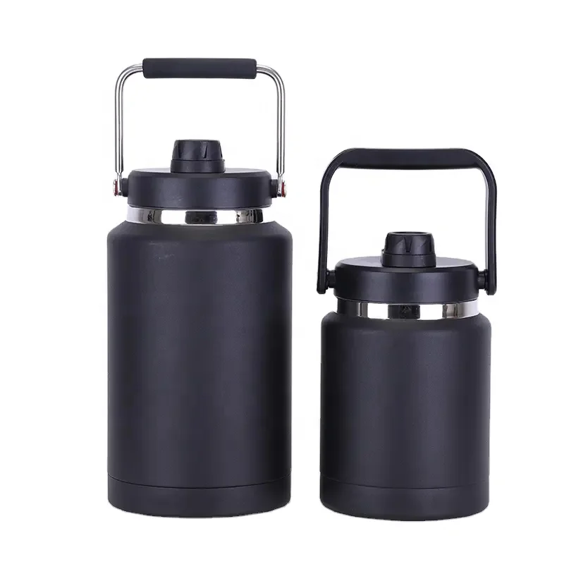 XACIOA 1 Gallon Jugs 64oz 128oz Double Wall Vacuum Insulated Stainless Steel Leak-Proof BPA Free Eco-Friendly Boiling Water Safe